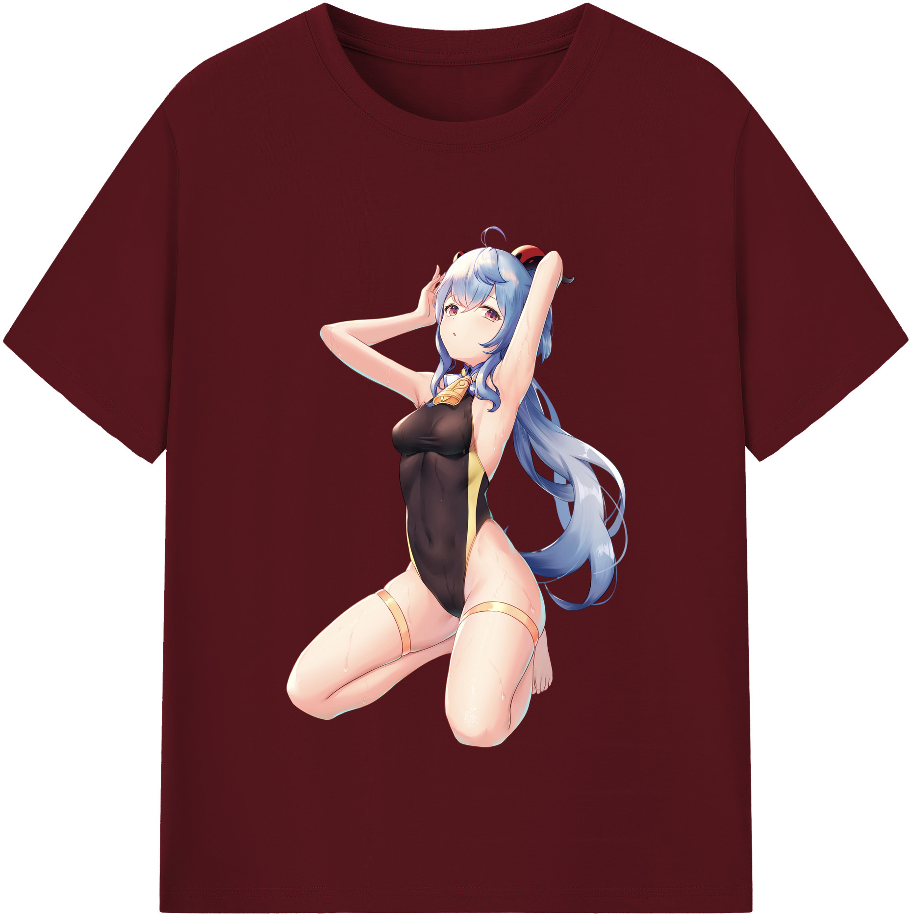 げんし神 甘雨 かんう genshin Ganyu 綿100％半袖Tシャツ（フロントプリント）